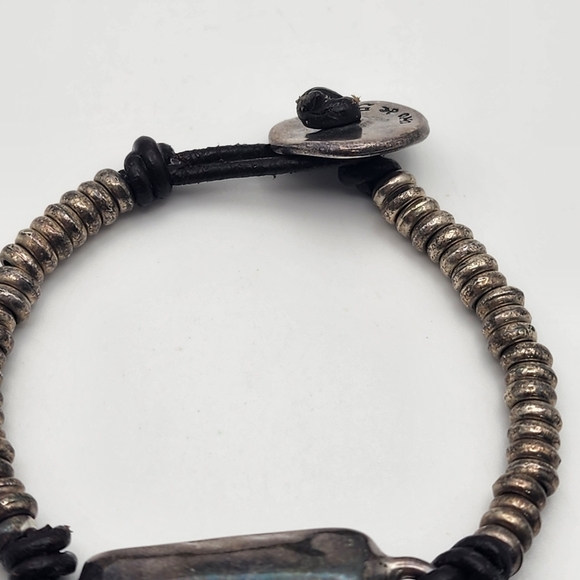 Uno De 50 Leather & Sterling Silver Plated Bracelet - Picture 3 of 6